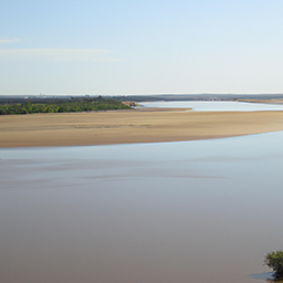 大きな川と河川敷（big river and riverbed）